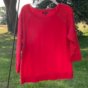 Misses Size small Apt. 9 red long sleeve embellished sweater